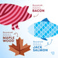 Flavored with Real Bacon. Flavored with Real Maple Wood. Flavored with Real Jack Salmon.