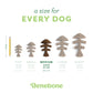 A size for every dog. Size guide: medium fishbone, under 60 lbs.