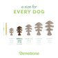 A size for every dog. Size guide: small fishbone, under 30 lbs.