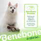 The Benebone promise. Getting your pup's tail wagging is our #1 priority. No wags? Reach out to us and we'll make it right. Japanese Spitz looking up with Benebone pawplexer under it's front paw. Benebone it's chew love.  