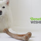 Wishbone Benebone Video with Music Only no Voice. Video shows dogs interacting with Benebones. Text in video reads as: Benebone Wishbone. irresistible, real flavors bacon, peanut butter, chicken. Real Pieces of Chicken! Paw-Friendly Grip. Long-lasting fun. Stay Playful Benebone